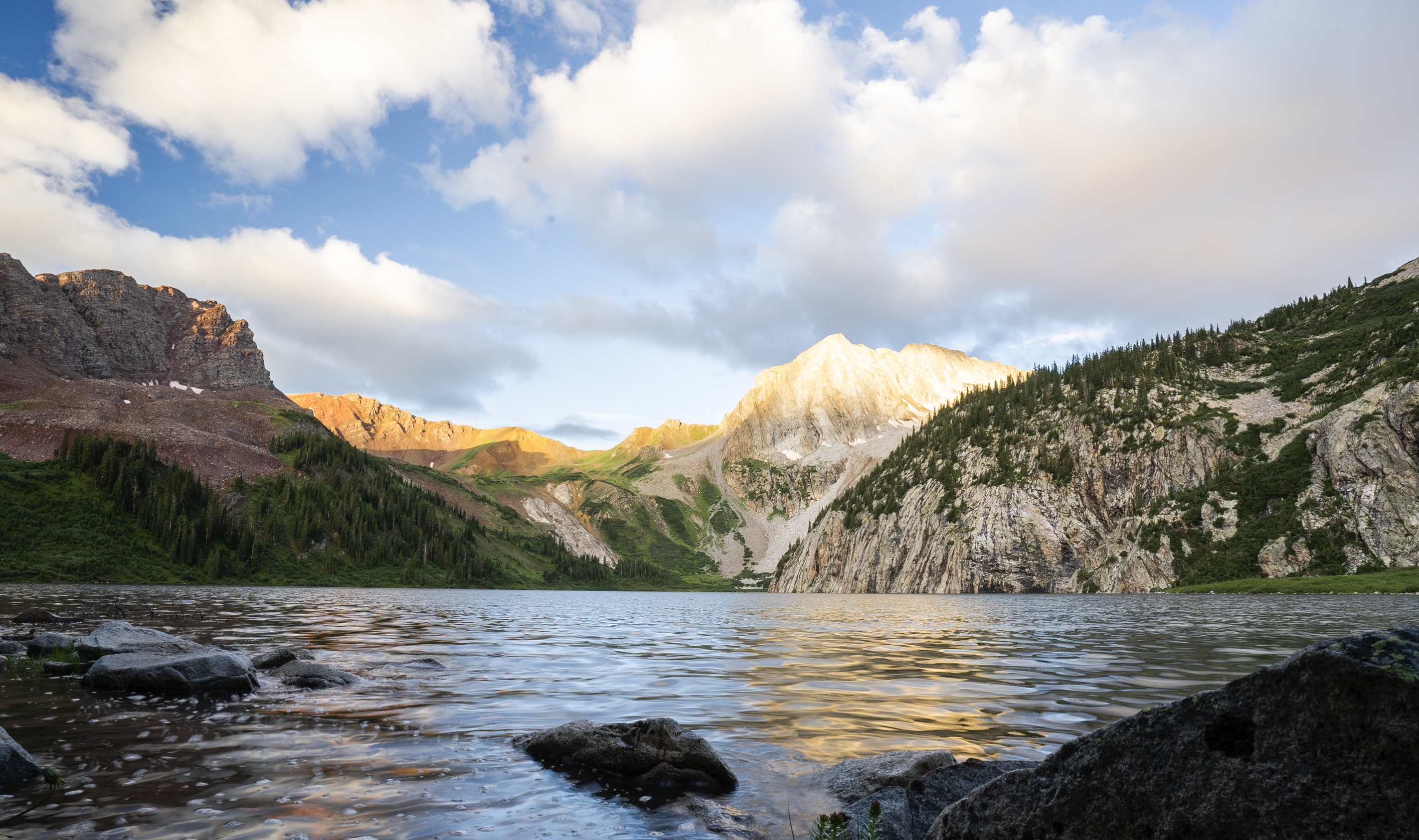 Atop West Maroon Pass, looking ahead at the valley I would hike