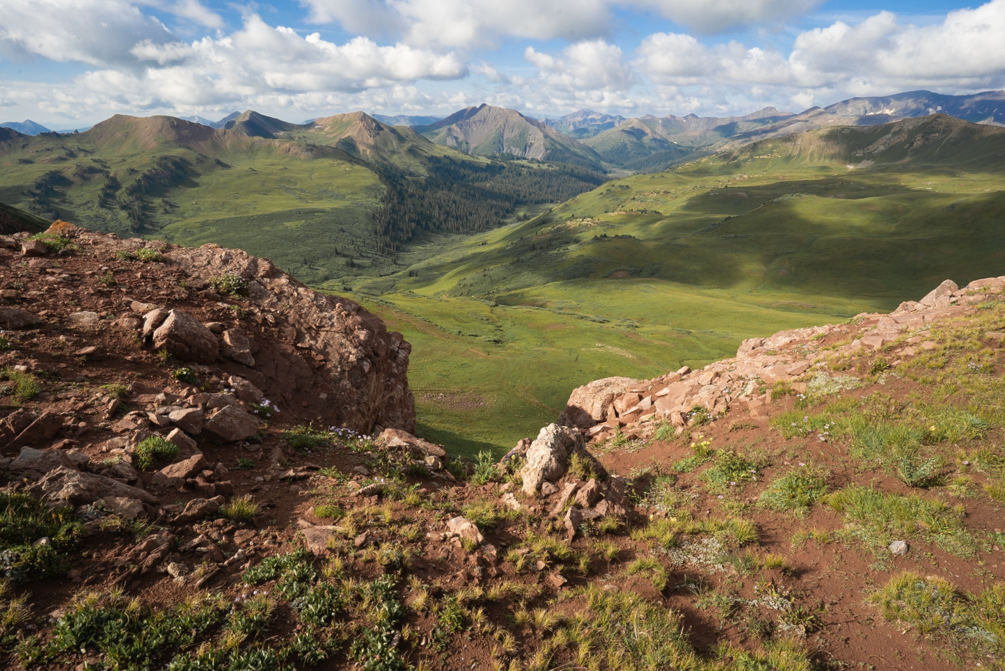 Looking down at the valley below Frigid Air pass