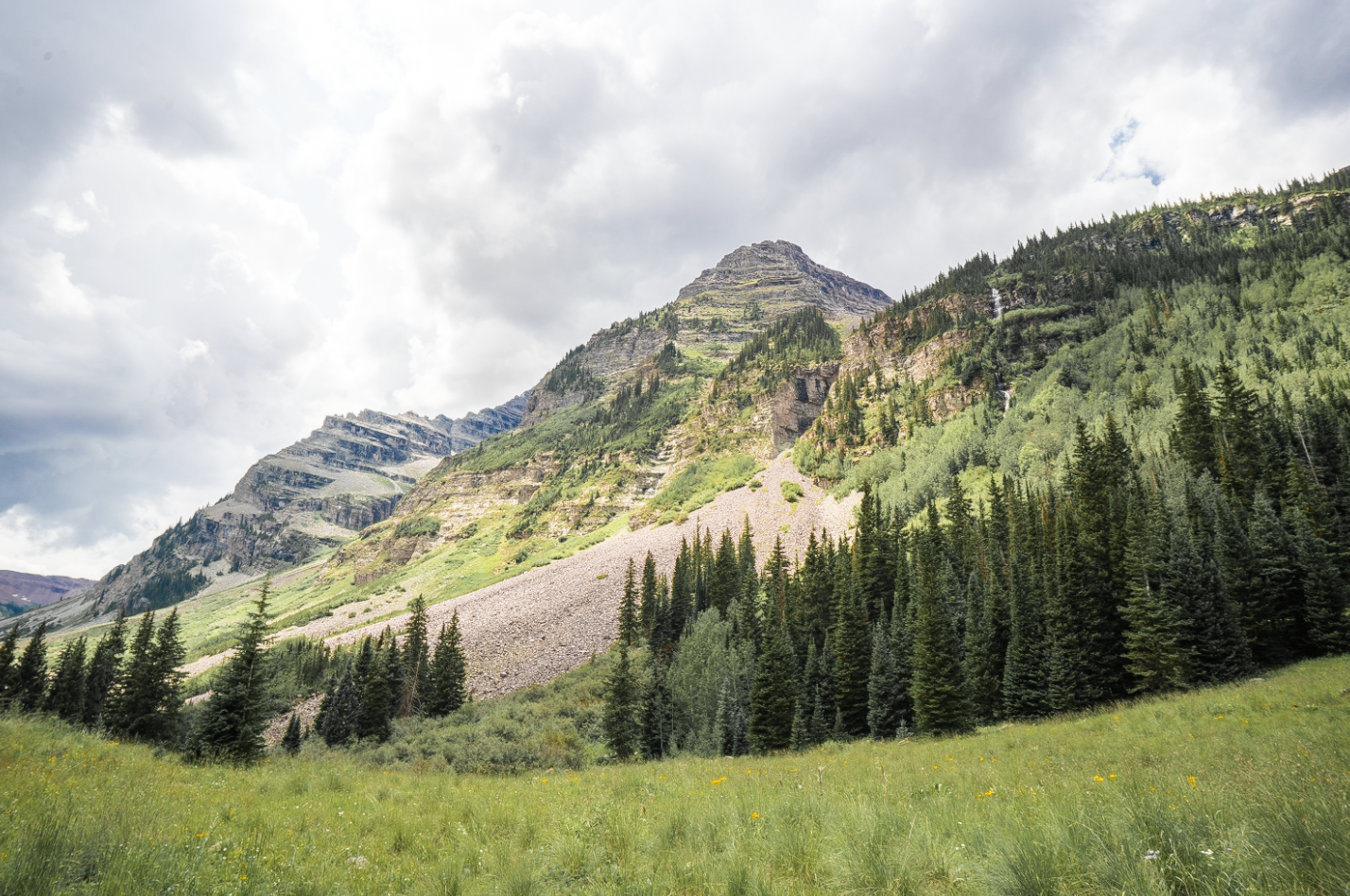 Looking back at West Maroon peak